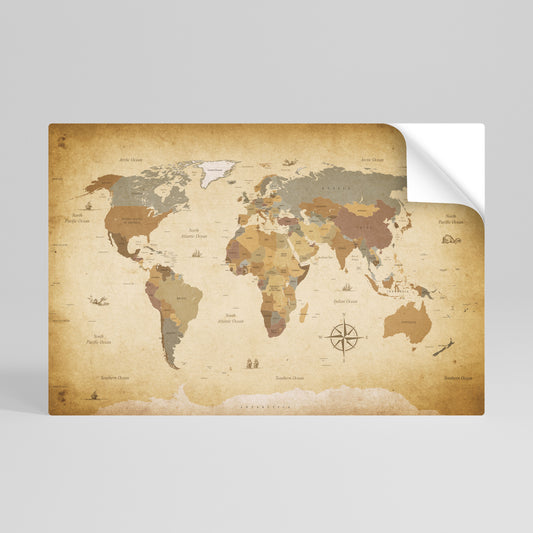 ANCIENT VOYAGER'S MAP Vodorovný samolepicí plakát