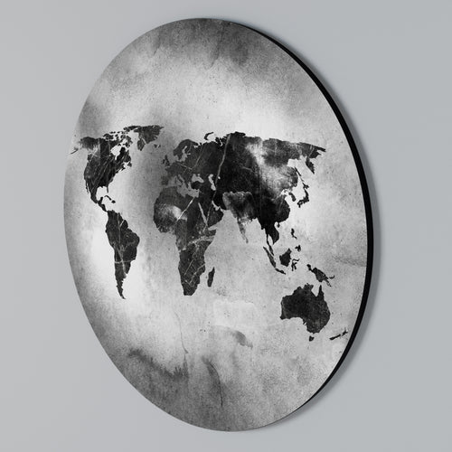 SHADOWED CONTINENTS Round Wall Art