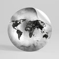 SHADOWED CONTINENTS Peel and Stick Round Sticker