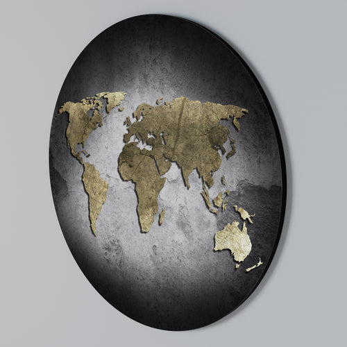 GOLDEN GLOBE TREASURE Round Wall Art