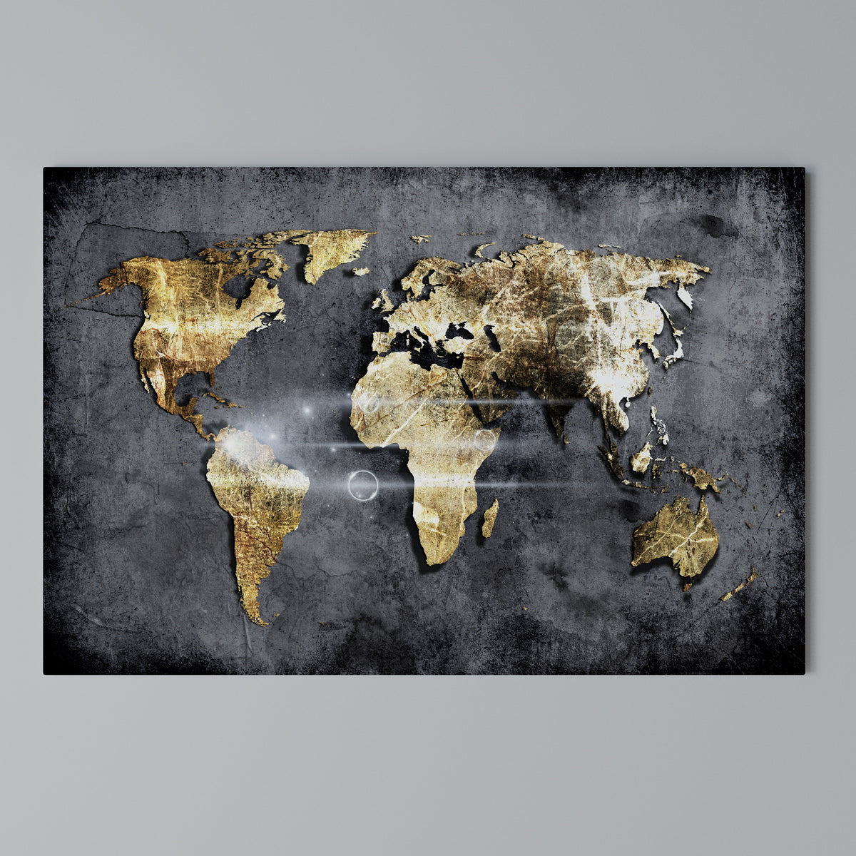 SHIMMERING EARTH MAP Horizontal Canvas Print