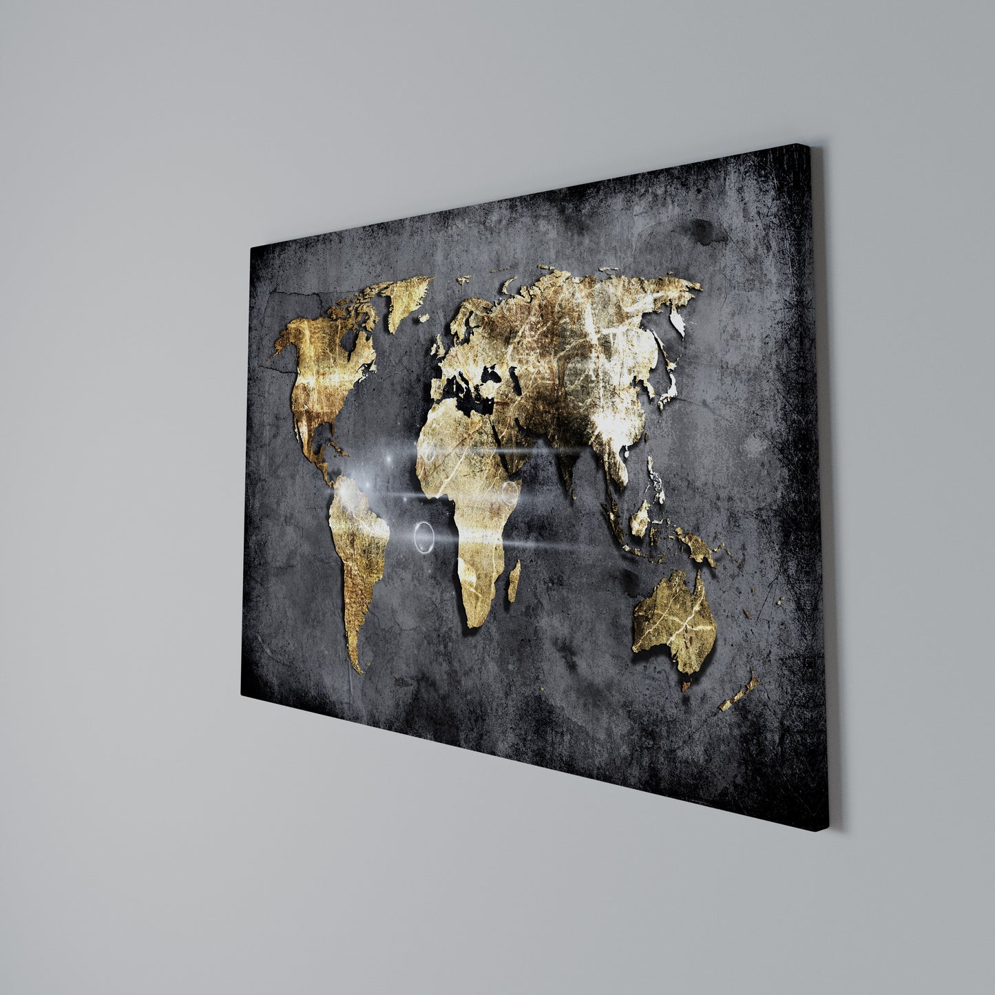SHIMMERING EARTH MAP Horizontal Canvas Print