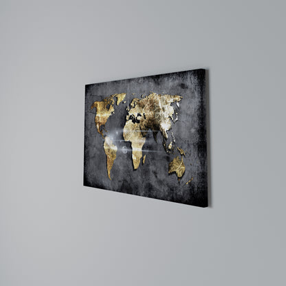 SHIMMERING EARTH MAP Horizontal Canvas Print