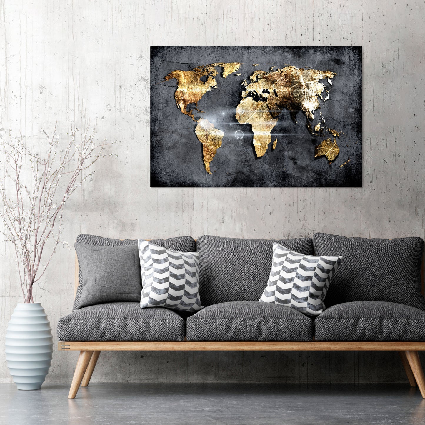 SHIMMERING EARTH MAP Horizontal Canvas Print