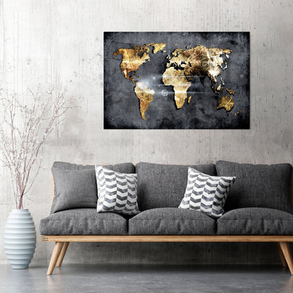 SHIMMERING EARTH MAP Horizontal Canvas Print