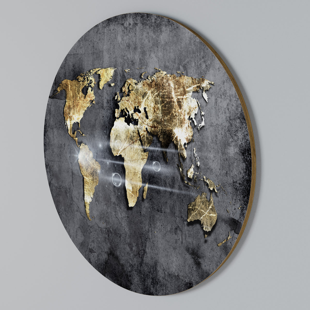 SHIMMERING EARTH MAP Kulatá nástěnná dekorace