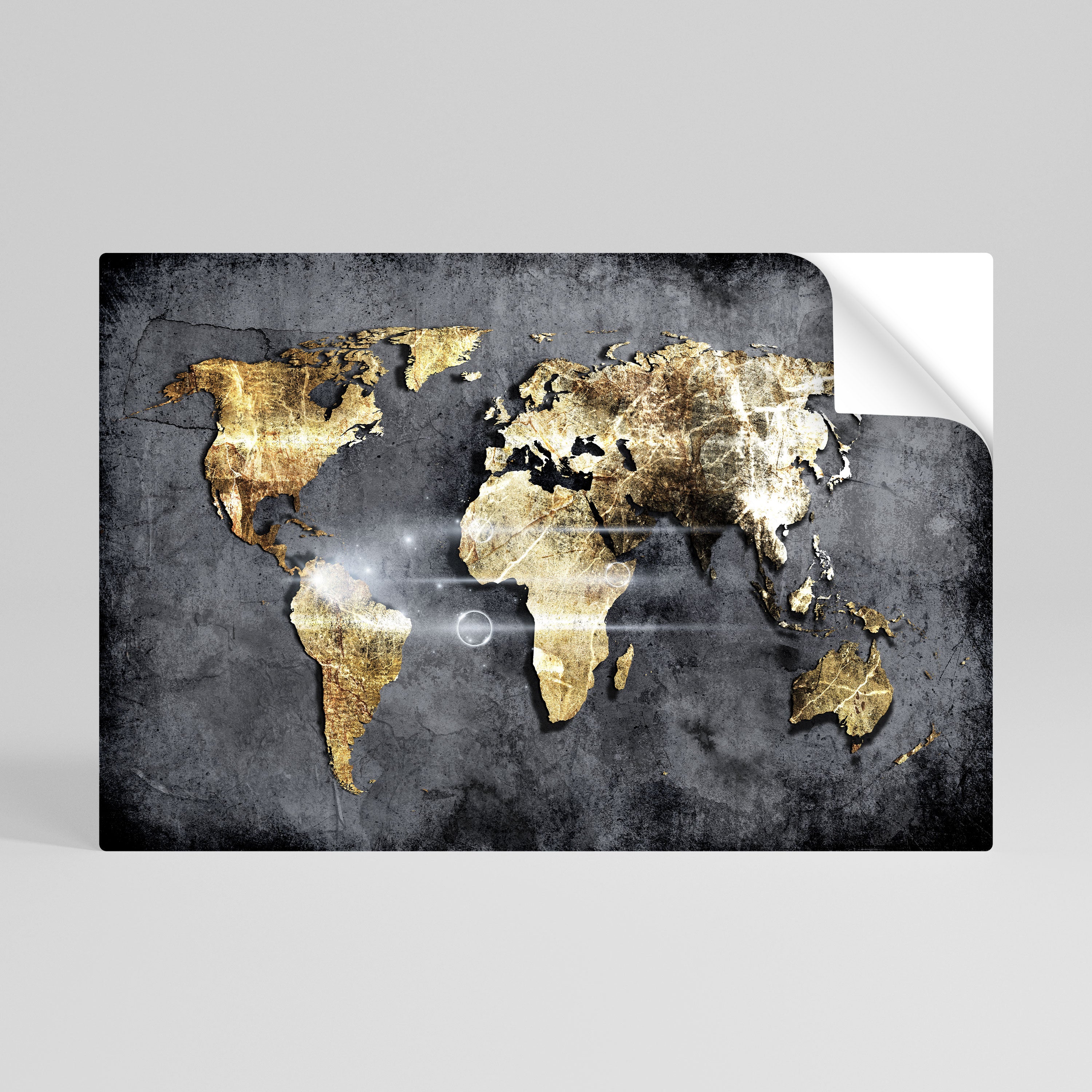 SHIMMERING EARTH MAP Peel and Stick Horizontal Poster