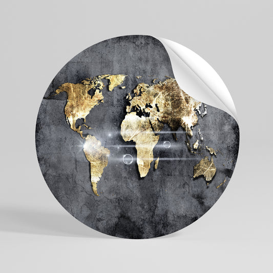 SHIMMERING EARTH MAP Kulatá samolepka