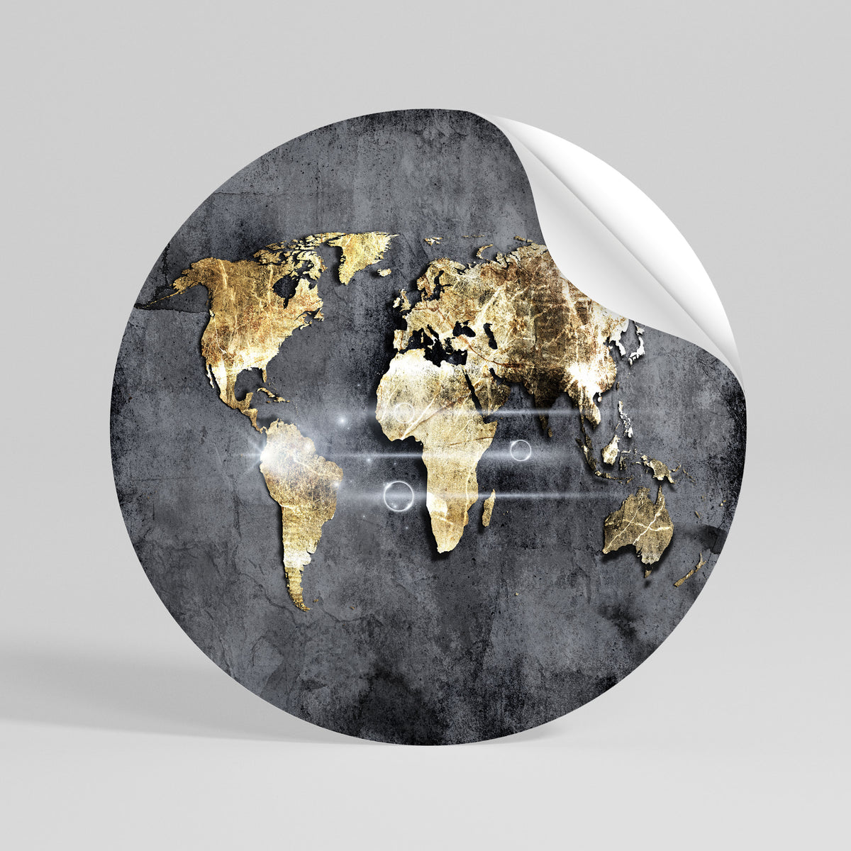 SHIMMERING EARTH MAP Kulatá samolepka