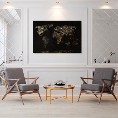 GOLDEN GEOGRAPHY Horizontal Canvas Print