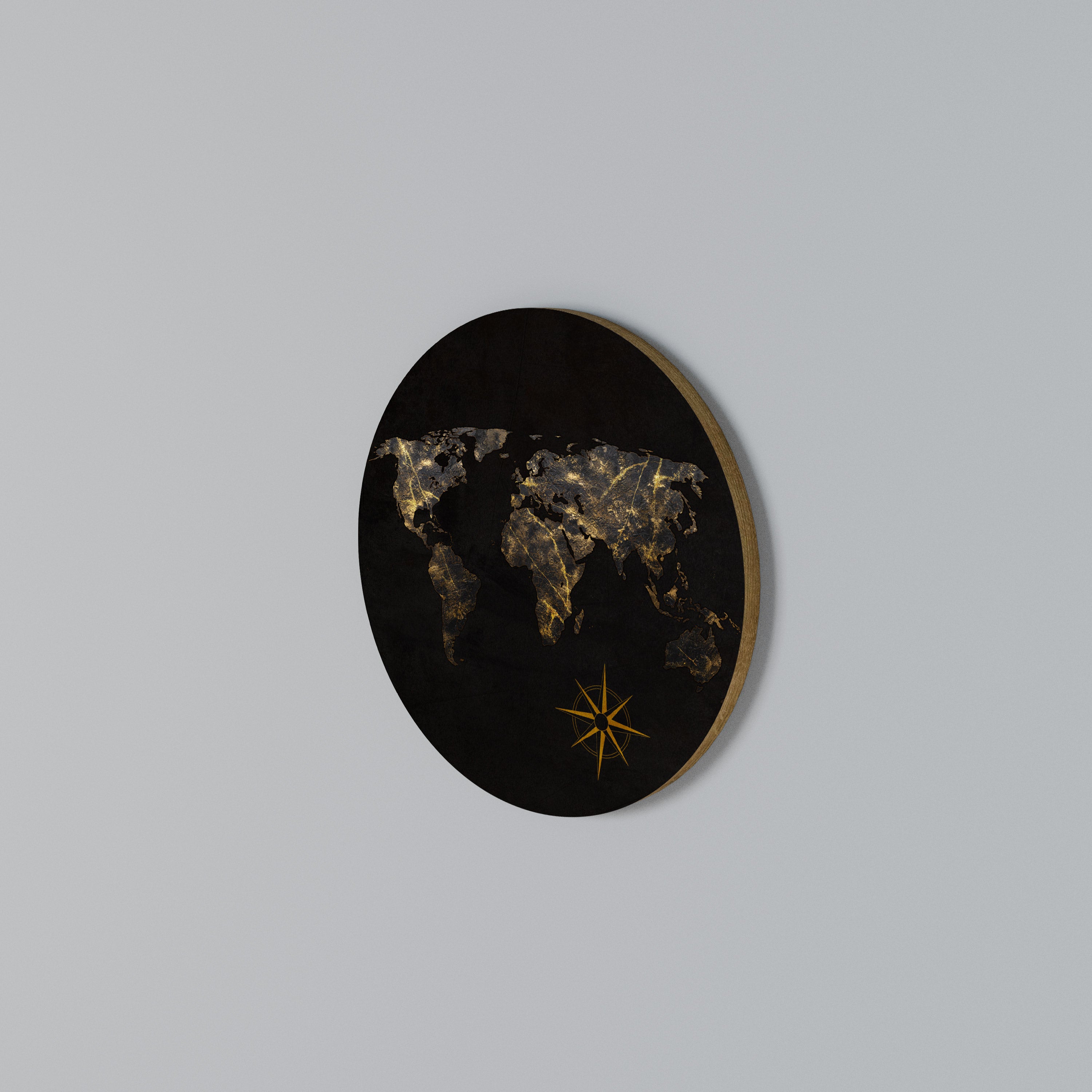 GOLDEN GEOGRAPHY Round Wall Art