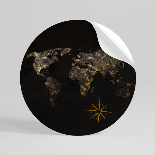 GOLDEN GEOGRAPHY Kulatá samolepka