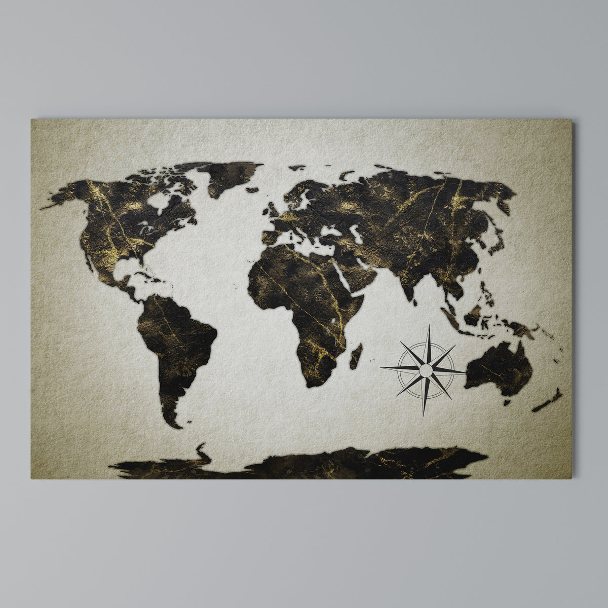 GOLDEN LINES GLOBE Horizontal Canvas Print