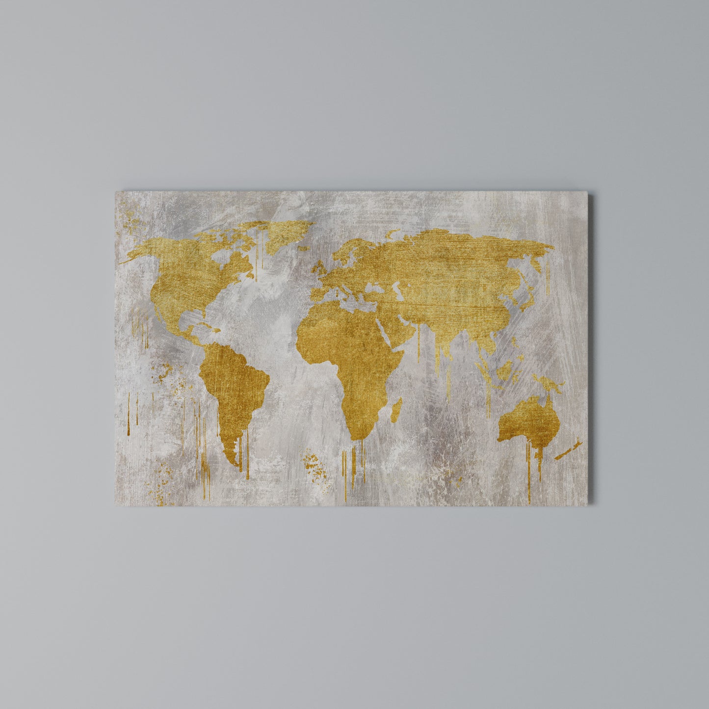 METALLIC WORLDVIEW MAP Horizontal Canvas Print