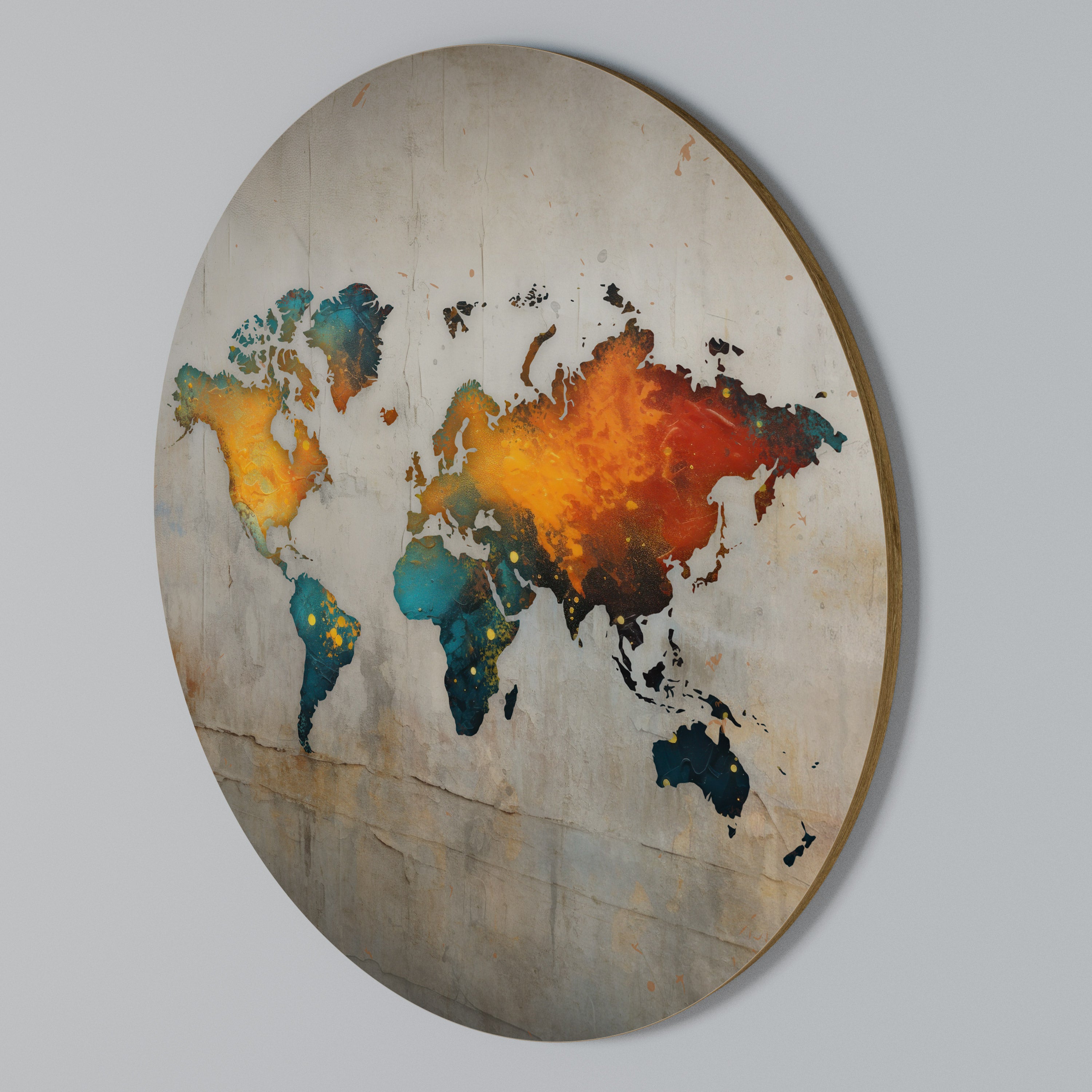 GLOBAL HUES EXPLORED Round Wall Art