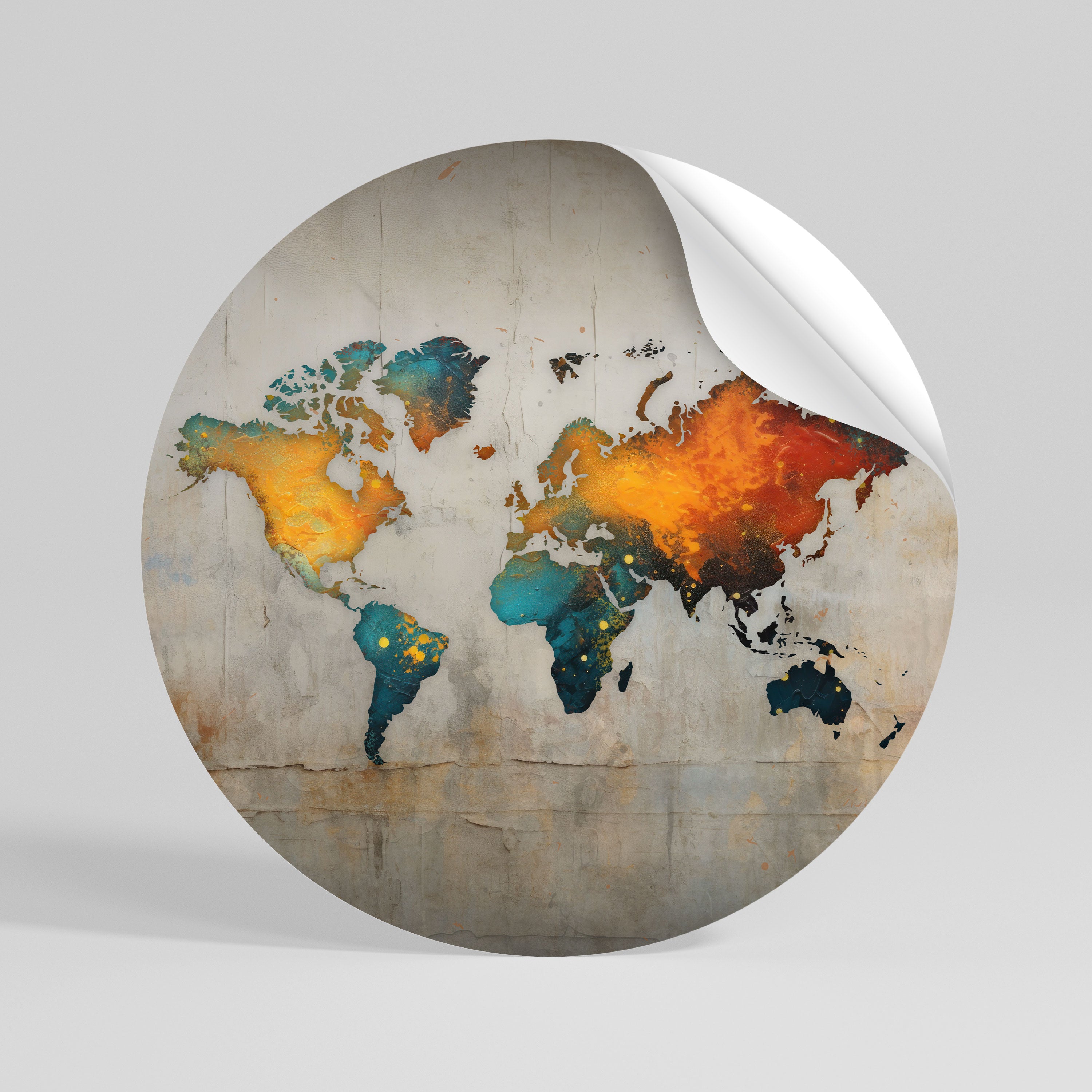 GLOBAL HUES EXPLORED Peel and Stick Round Sticker