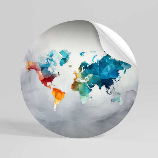 FACETED WORLDVIEW Kulatá samolepka