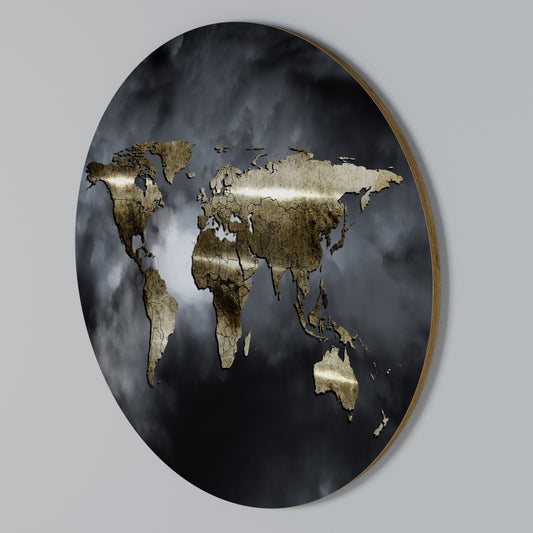 GOLDEN EARTH REVERIE Kulatá nástěnná dekorace