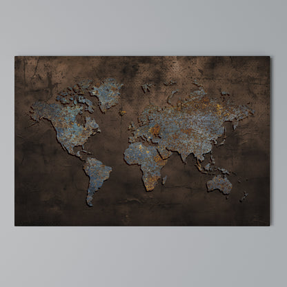 METALLIC MAP OF MEMORIES Horizontal Canvas Print