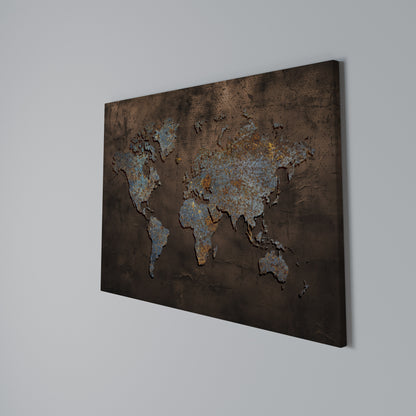 METALLIC MAP OF MEMORIES Horizontal Canvas Print