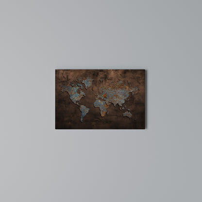 METALLIC MAP OF MEMORIES Horizontal Canvas Print