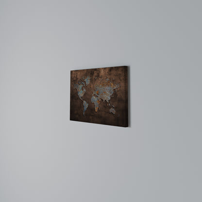 METALLIC MAP OF MEMORIES Horizontal Canvas Print