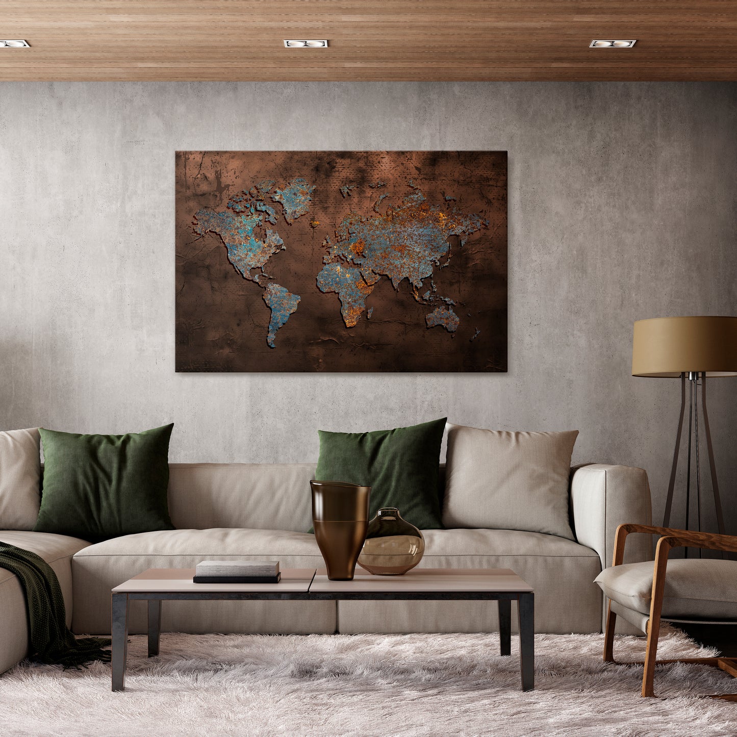 METALLIC MAP OF MEMORIES Horizontal Canvas Print