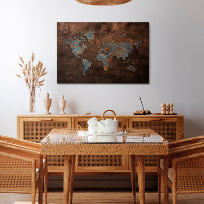 METALLIC MAP OF MEMORIES Horizontal Canvas Print