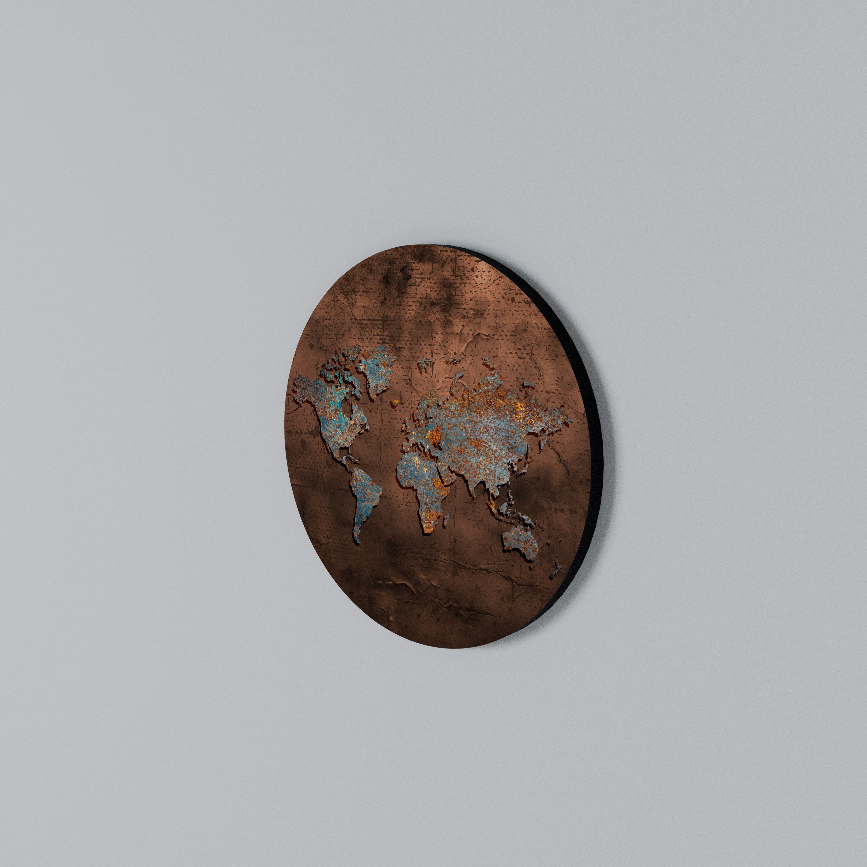 METALLIC MAP OF MEMORIES Round Wall Art