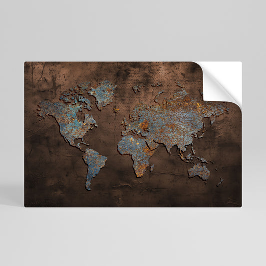 METALLIC MAP OF MEMORIES Vodorovný samolepicí plakát