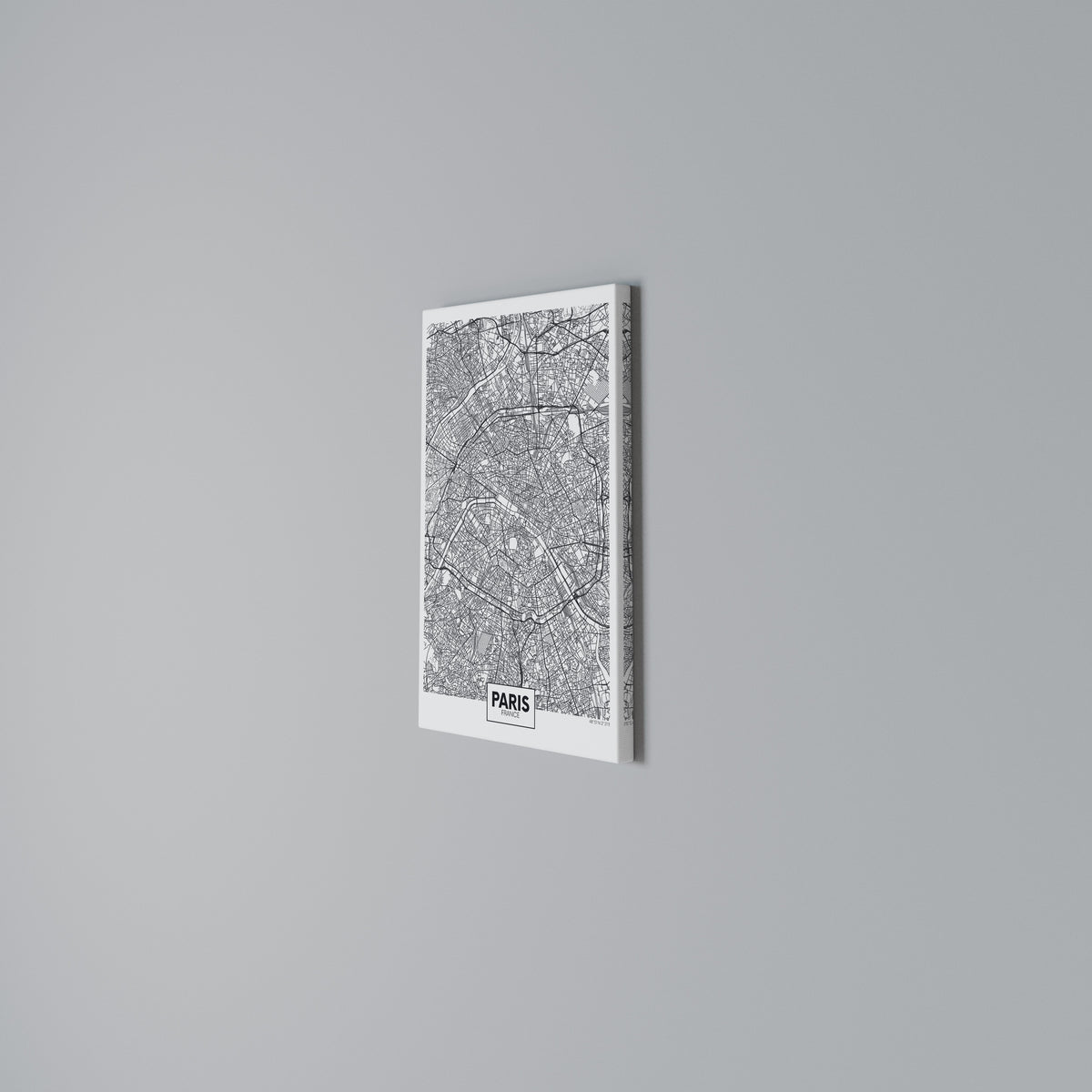 PARIS TOWN PLAN Vertical Canvas Print