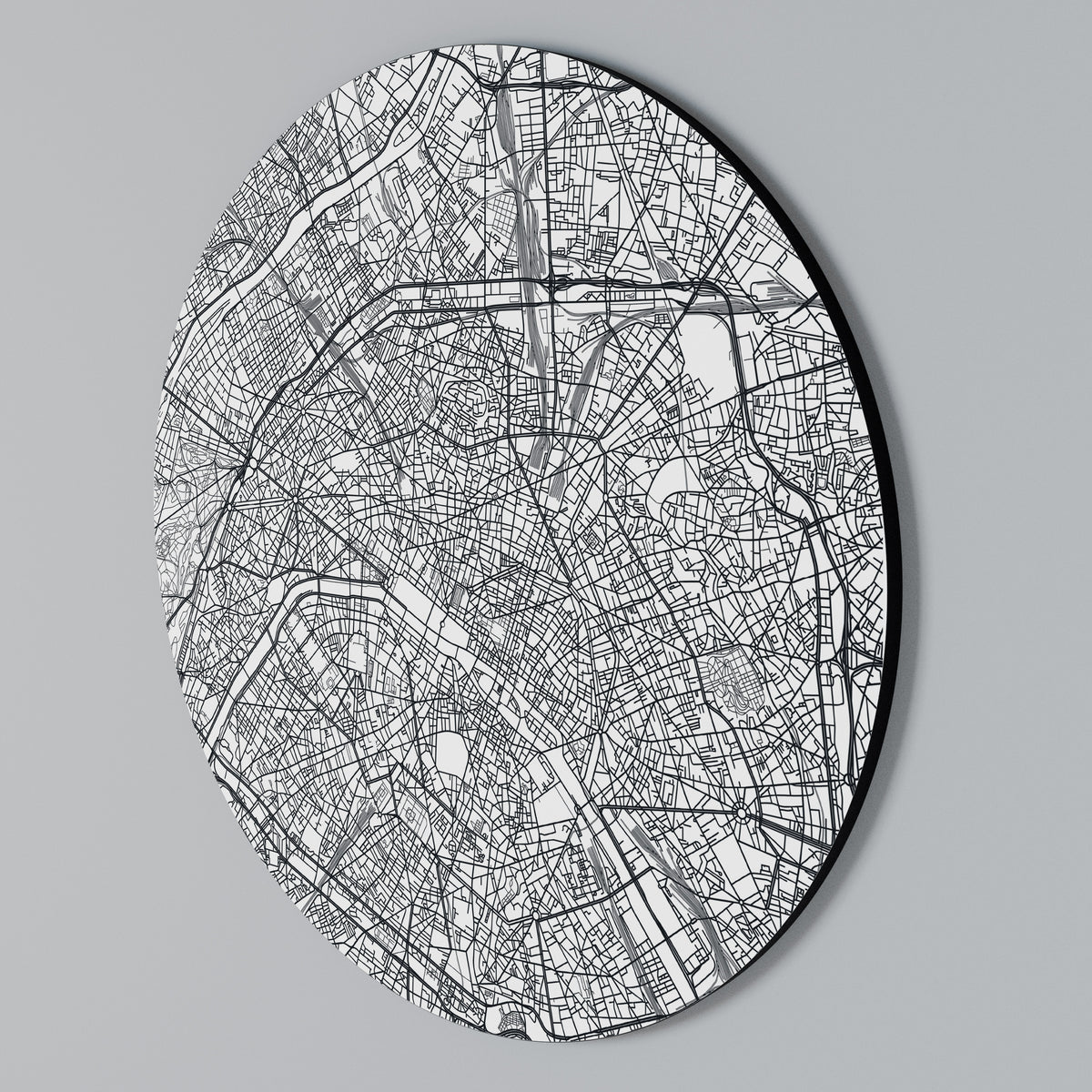 PARIS TOWN PLAN Kulatá nástěnná dekorace