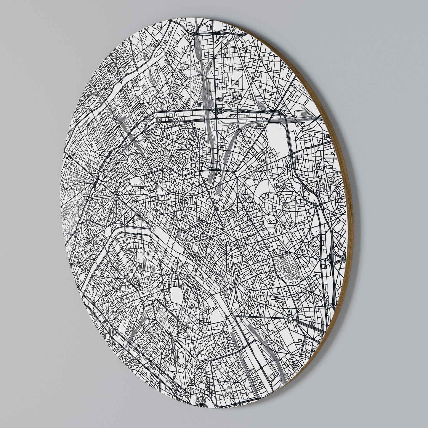 PARIS TOWN PLAN Kulatá nástěnná dekorace