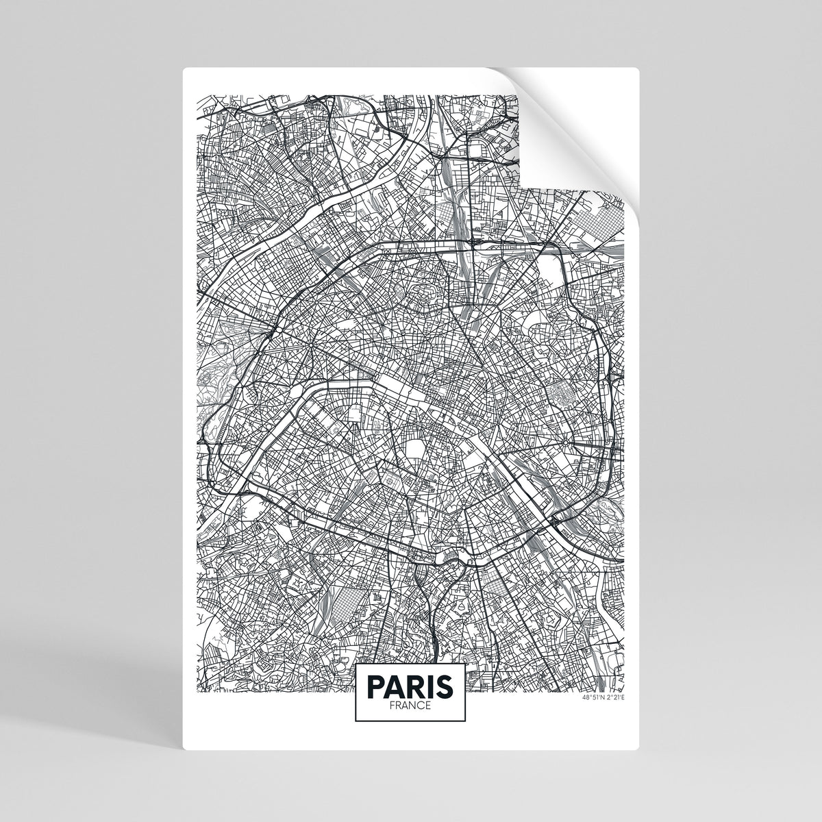 PARIS TOWN PLAN Svislý samolepicí plakát