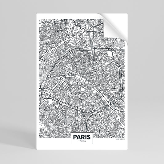 PARIS TOWN PLAN Svislý samolepicí plakát