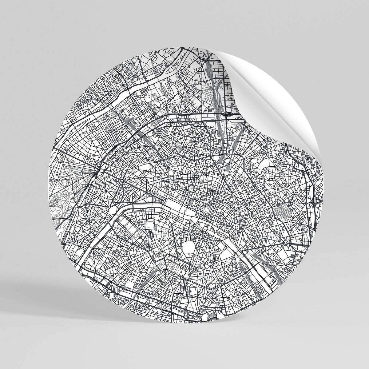 PARIS TOWN PLAN Kulatá samolepka