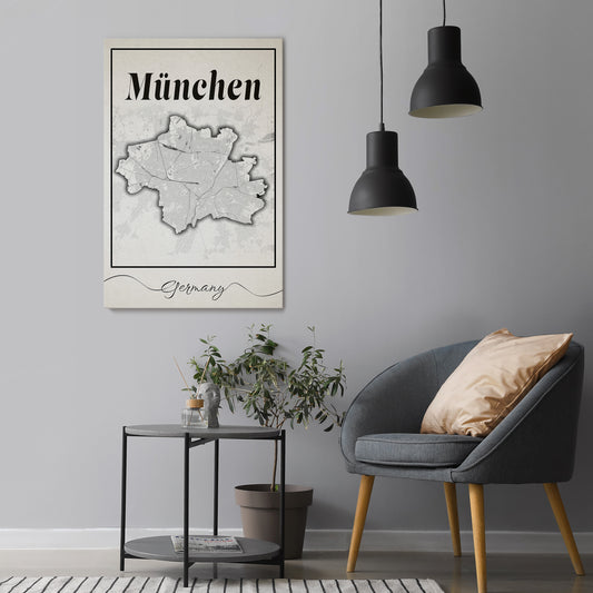 MONOCHROME MÜNCHEN Vertical Canvas Print