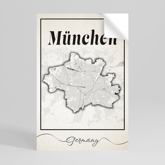 MONOCHROME MÜNCHEN Svislý samolepicí plakát