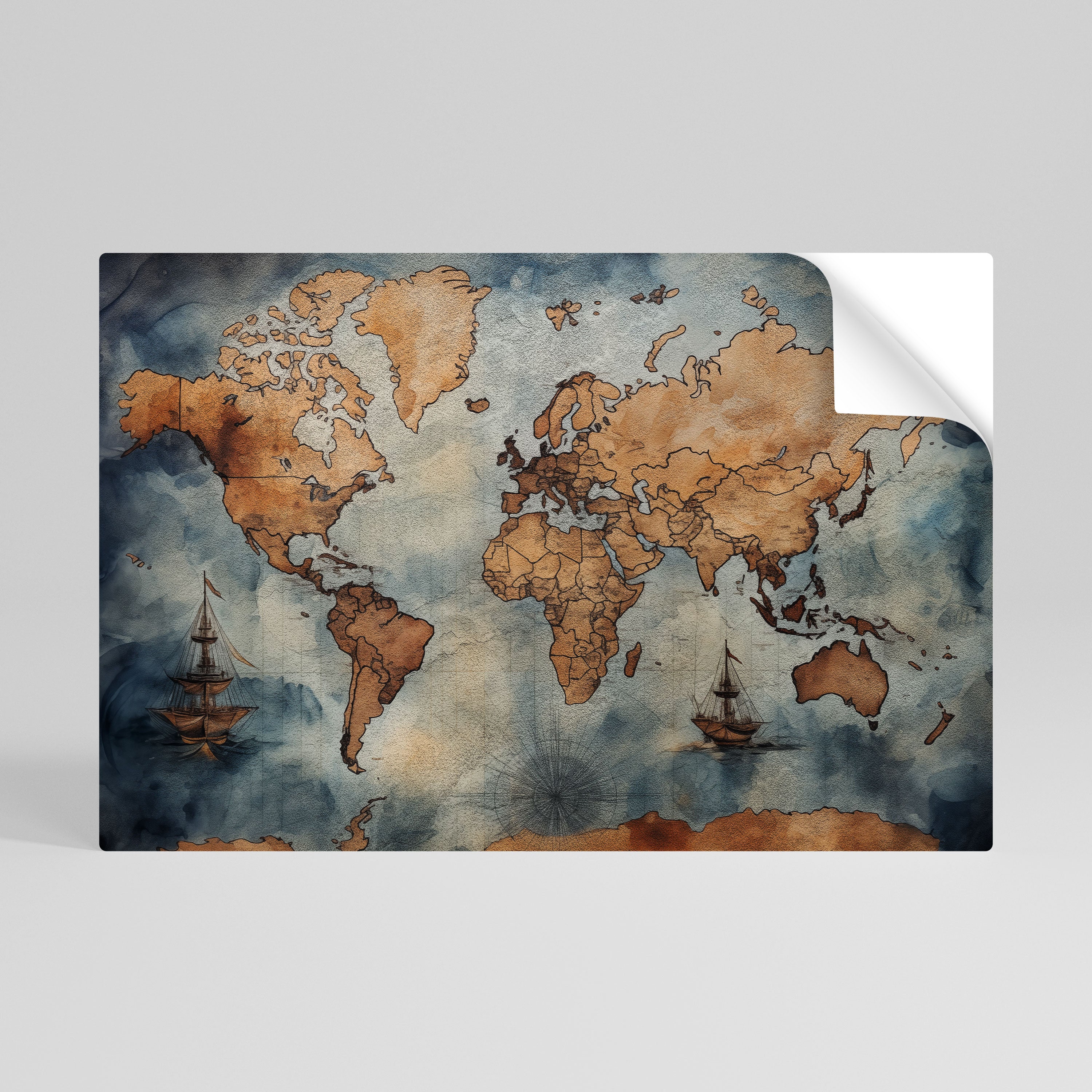 WAVES OF DISCOVERY Peel and Stick Horizontal Poster