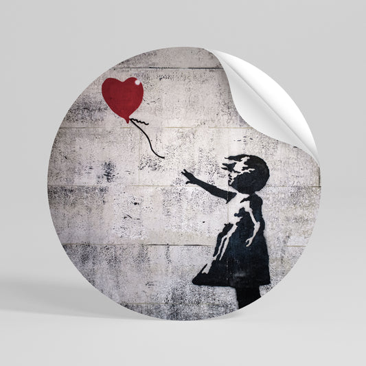 BALLON GIRL (BANKSY) Kulatá samolepka