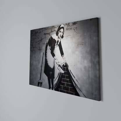 SWEEPING UNDER (BANKSY) Horizontal Canvas Print