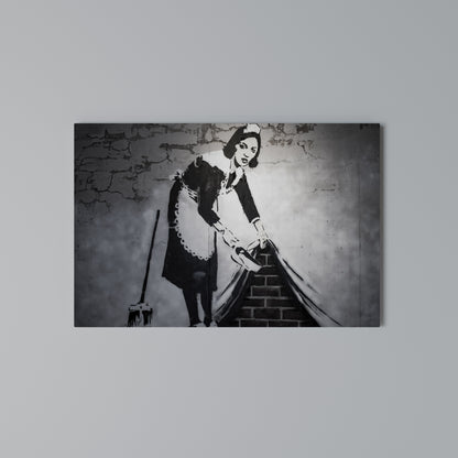 SWEEPING UNDER (BANKSY) Horizontal Canvas Print
