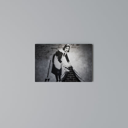 SWEEPING UNDER (BANKSY) Horizontal Canvas Print