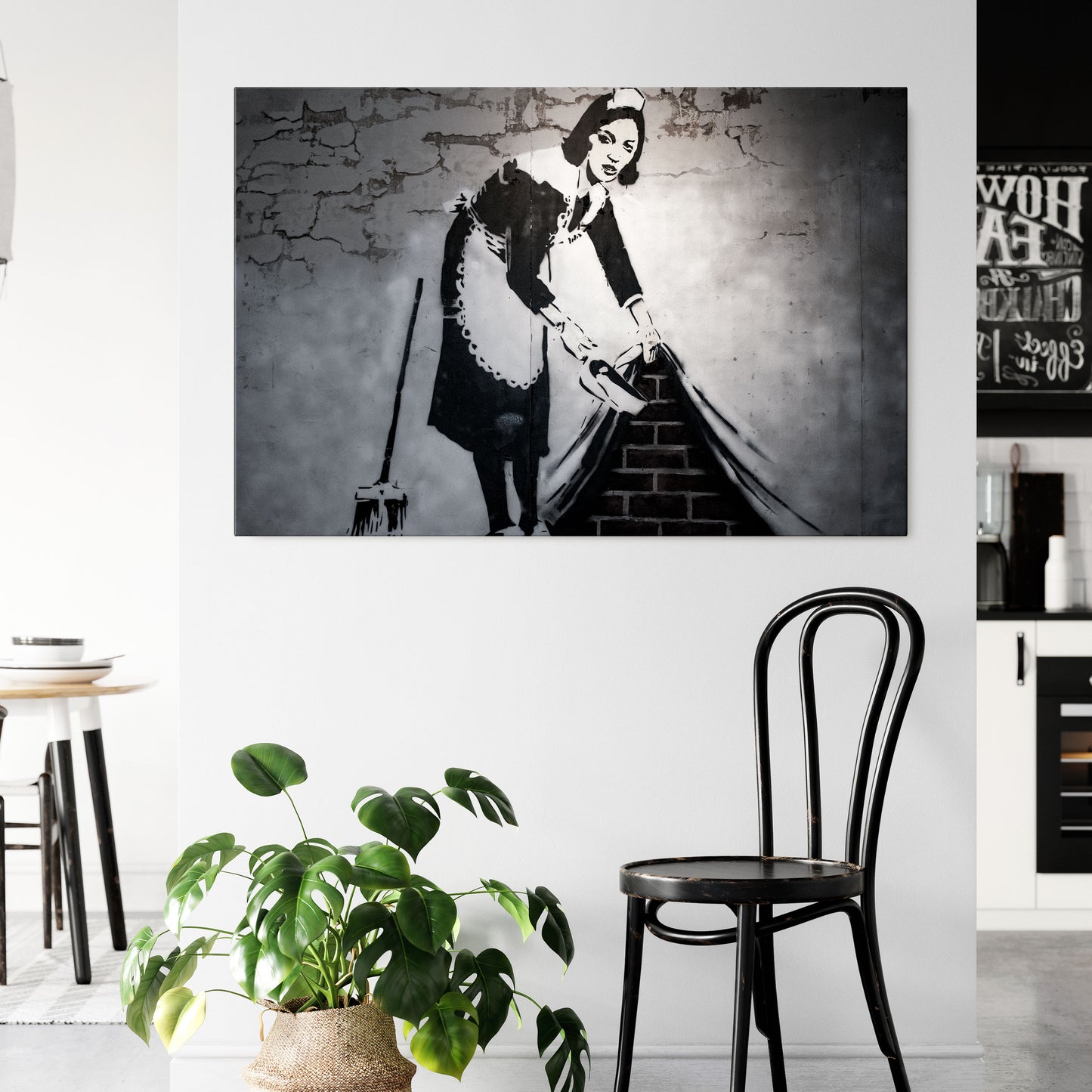 SWEEPING UNDER (BANKSY) Horizontal Canvas Print