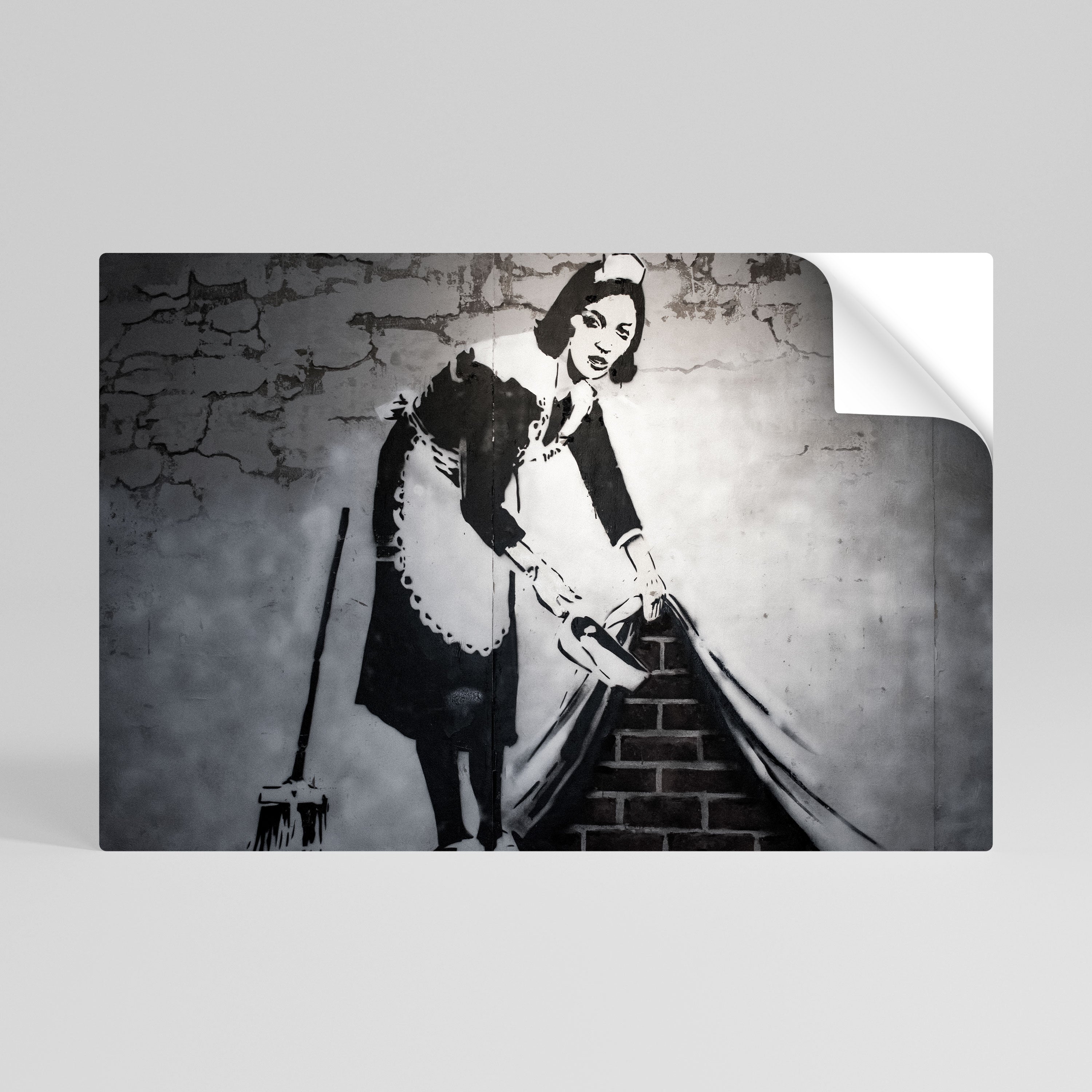 SWEEPING UNDER (BANKSY) Peel and Stick Horizontal Poster