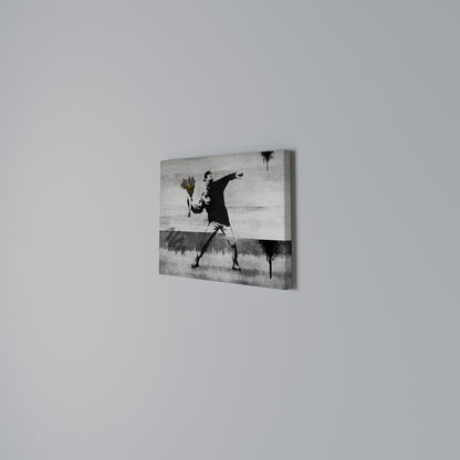 FLOWER BOMBER (BANKSY) Horizontal Canvas Print