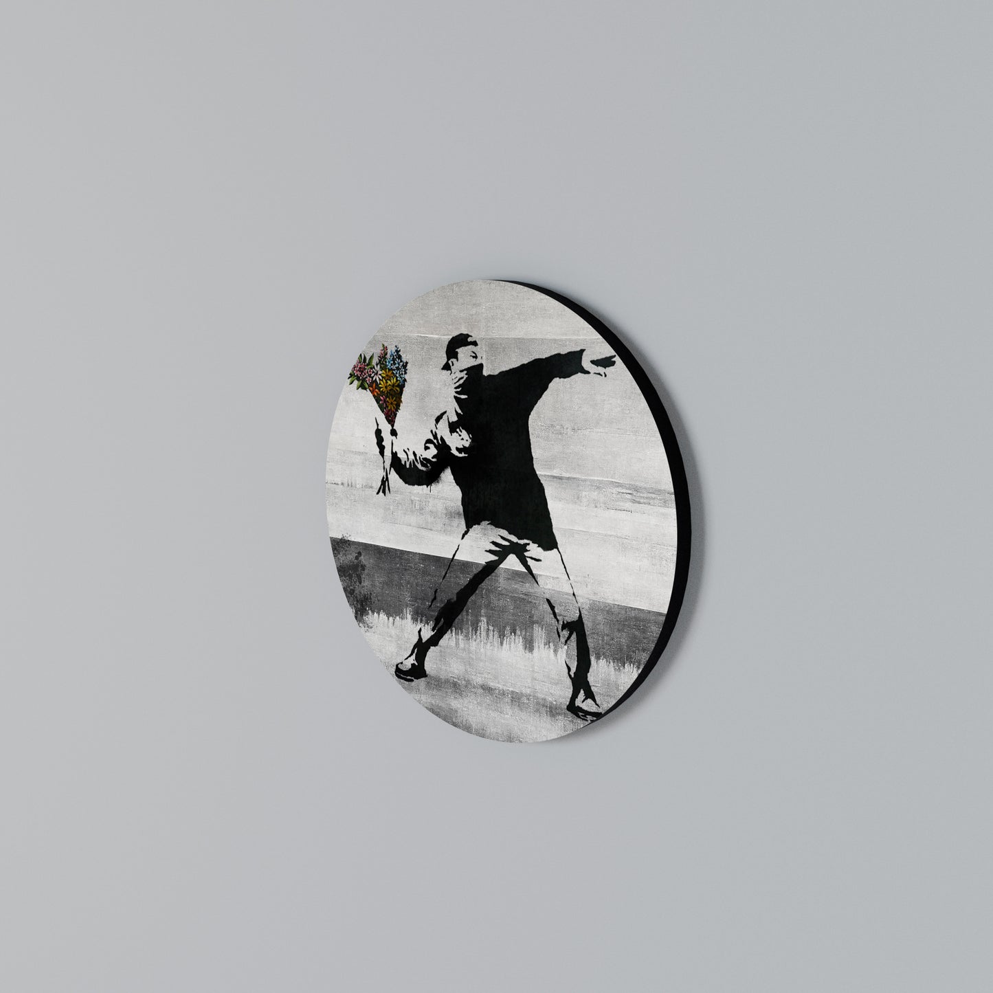 FLOWER BOMBER (BANKSY) Kulatá nástěnná dekorace