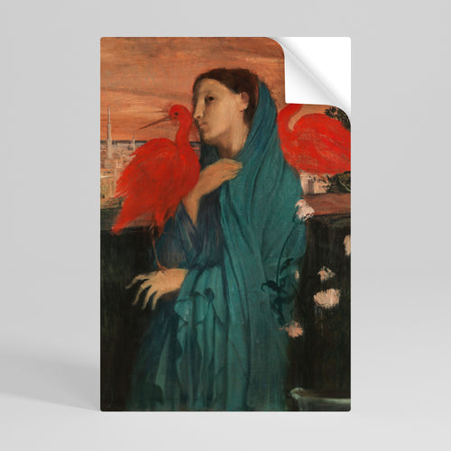 YOUNG WOMAN WITH IBIS Peel and Stick Vertical Poster