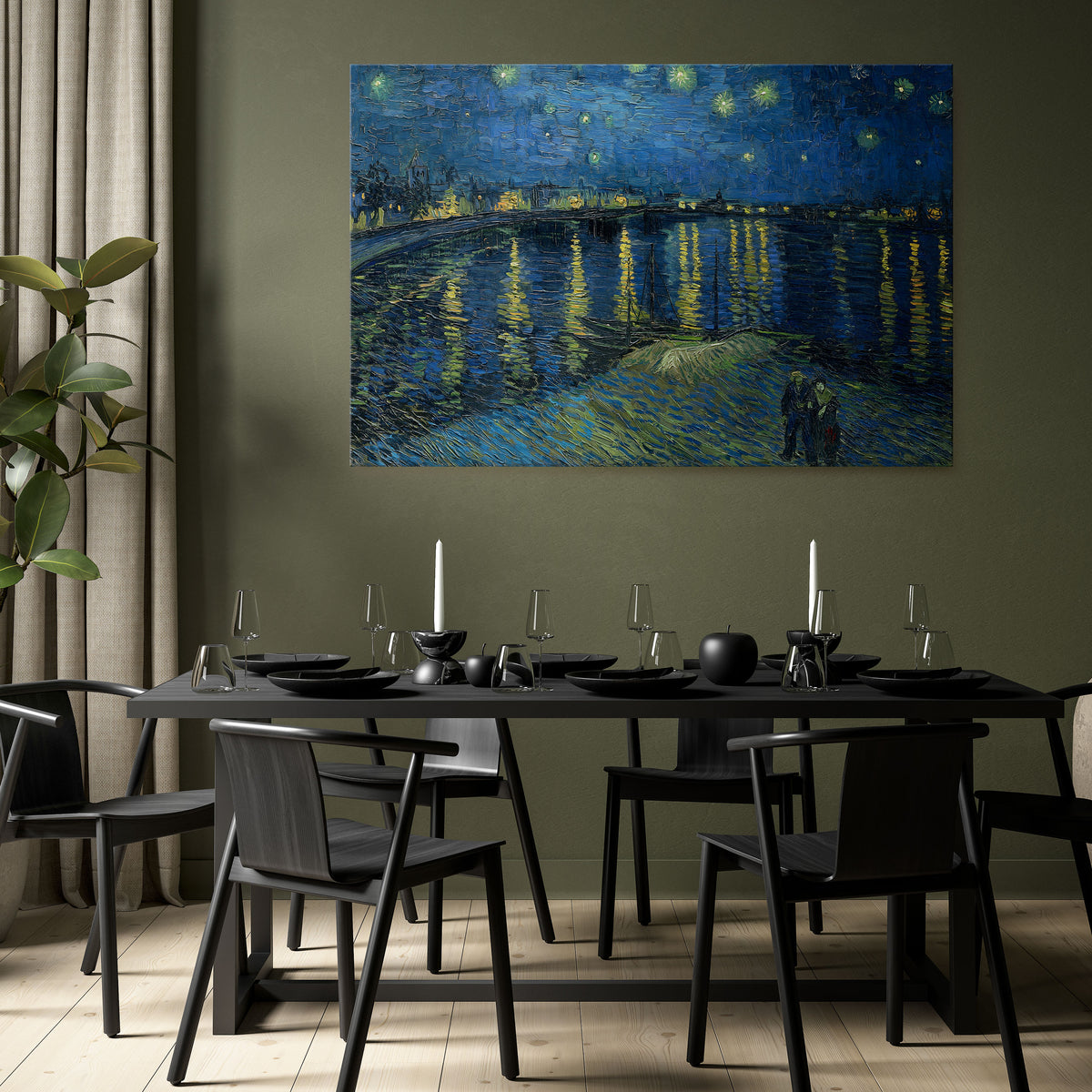 STARRY NIGHT OVER THE RHONE Horizontal Canvas Print