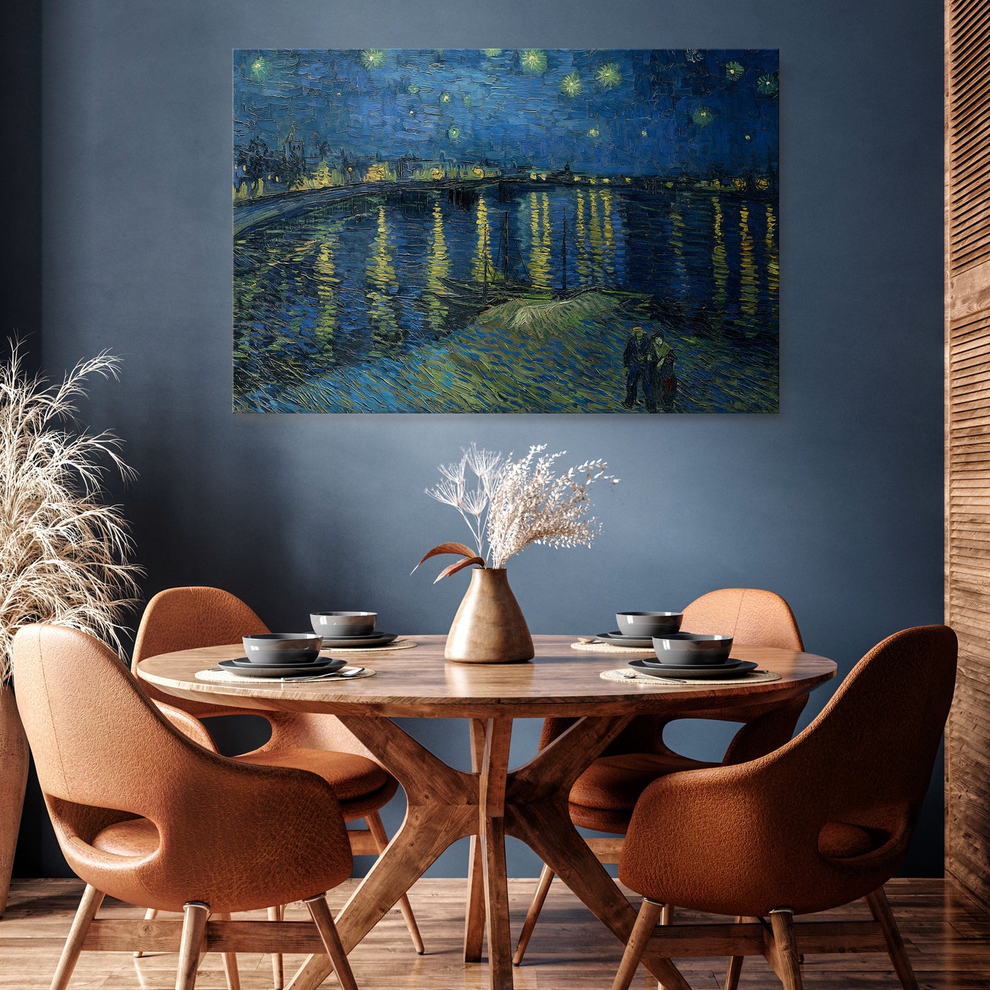STARRY NIGHT OVER THE RHONE Horizontal Canvas Print